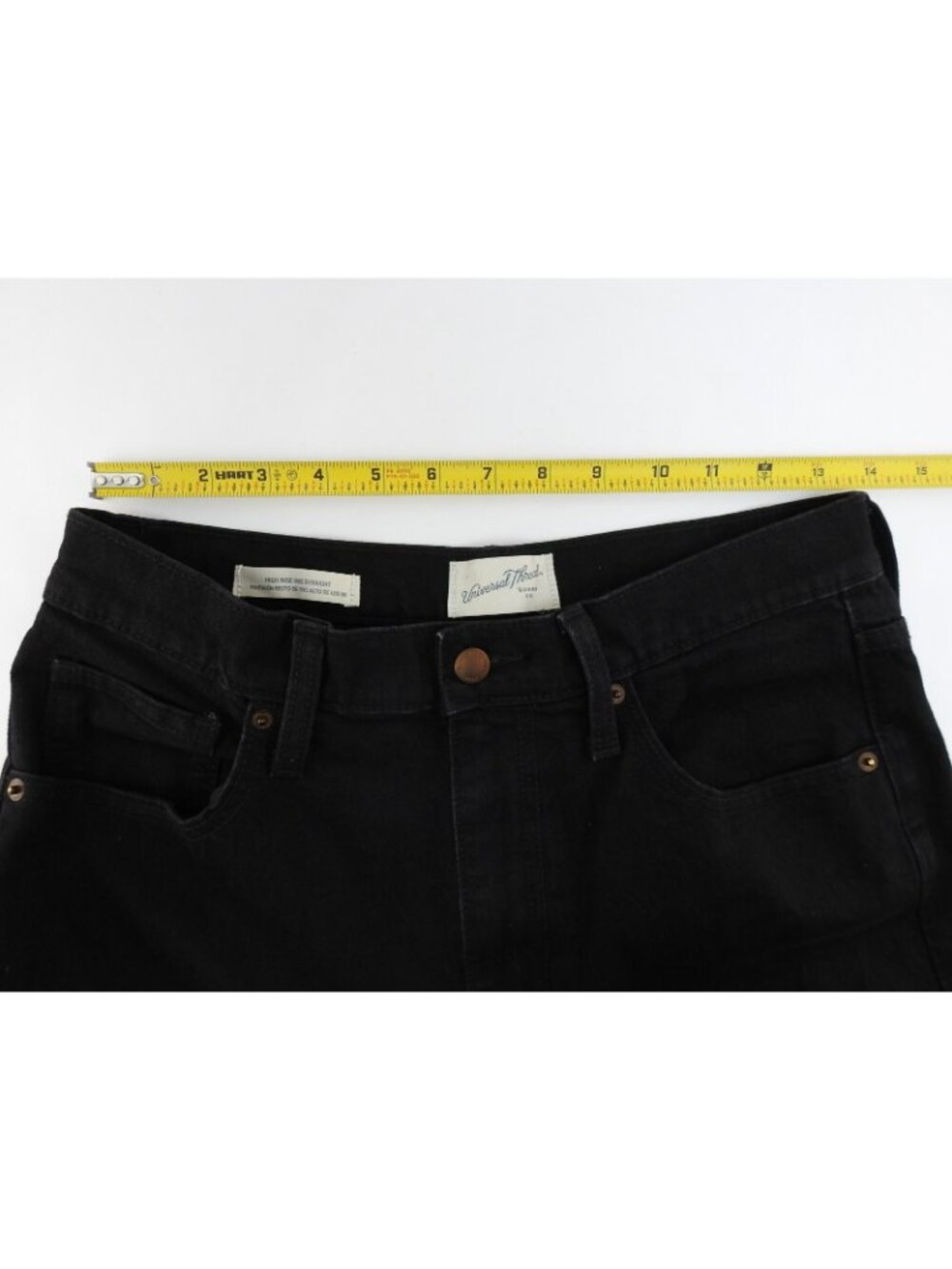 Universal Thread Black Cargo Jeans High Rise Straight Leg Womens Size 8R Y2K - Picture 9 of 9